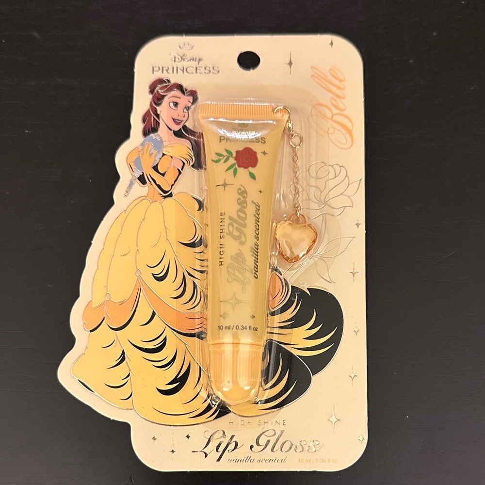Disney Belle Yellow Lip Gloss with Heart Charm